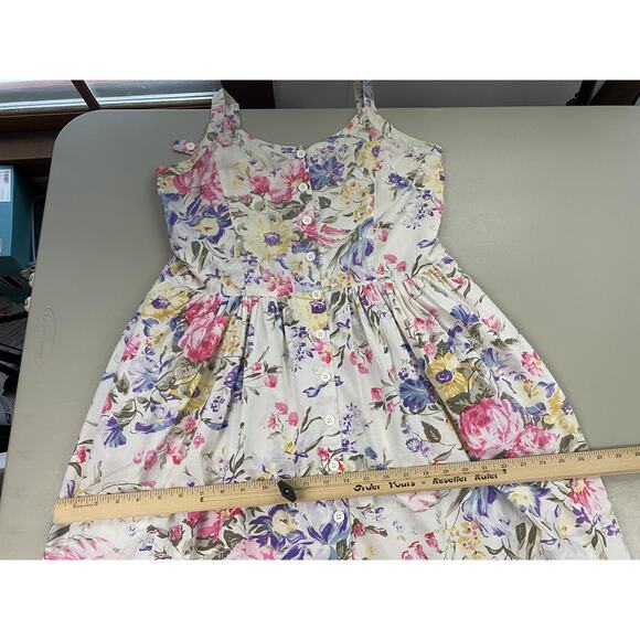 Vintage Starina Dress Womens Medium Floral Button Front Sundress Pockets 90s - Picture 10 of 14